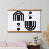 カスタマイズ可能な「ミスター&ミセス」ウッドトップタペストリー 吊り下げ型タペストリー (寝室)