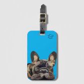 カスタマイズ可能な「モンティ」フランス犬 ラゲッジタグ (正面縦)