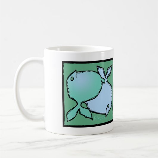 カスタマイズ可能な〔占星術の〕十二宮図サインパーソナリティPisces Mag コーヒーマグカップ (左)