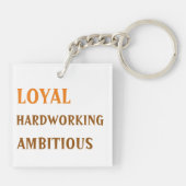 カスタマイズ可能な〔占星術の〕十二宮図サイン山羊座両面キーチェーン キーホルダー (裏面)