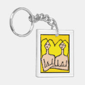 カスタマイズ可能な〔占星術の〕十二宮図シンボルや象徴Gemini 2辺キーチェーン キーホルダー (正面左)