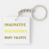 カスタマイズ可能な〔占星術の〕十二宮図シンボルや象徴Gemini 2辺キーチェーン キーホルダー (裏面)