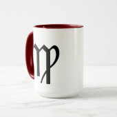 カスタマイズ可能な〔占星術の〕十二宮図記号《星座》乙女座パワーカラー マグカップ (正面左)