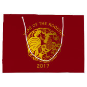 カスタマイズ可能な〔占星術の〕十二宮図2017 Rooster年の大規模なGバッグ ラージペーパーバッグ (裏面)