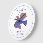 カスタマイズ可能な、大人の洗礼の鳩 ラージ壁時計 (傾斜)