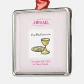 カスタマイズ可能な、女の子の聖餐の体および血 メタルオーナメント (左)