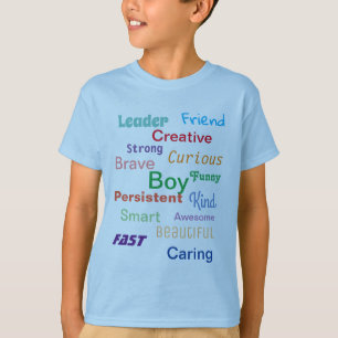 カスタマイズ可能な「少年」形容詞Tシャツ Tシャツ