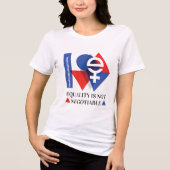 カスタマイズ可能な「平等は交渉できない」国際女性デー トライブレンドTシャツ (正面)