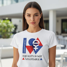 カスタマイズ可能な「平等は交渉できない」国際女性デー トライブレンドTシャツ