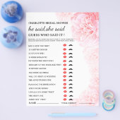 カスタマイズ可能な「彼が言った、彼女が言った」 ブライダルシャワーゲーム チラシ (シングル)