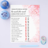 カスタマイズ可能な「彼が言った、彼女が言った」結婚前のお茶会ゲーム チラシ (シングル)