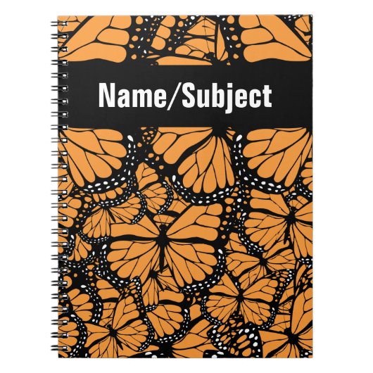 カスタマイズ可能な(昆虫)オオカバマダラ、モナーク蝶 ノートブック (正面)