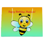 カスタマイズ可能な《昆虫》マルハナバチ ラージペーパーバッグ (正面)