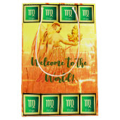 カスタマイズ可能な《星座》乙女座-ハッピーバースデーベビー乳児 ミディアムペーパーバッグ (正面)