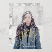 カスタマイズ可能な 楽しい 偽のゴールド スクリプト シーズンカード (正面/裏面)