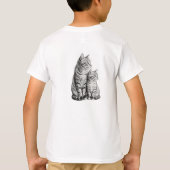 カスタマイズ可能な 猫 子猫 スケッチ ボーイズTシャツ Tシャツ (裏面)
