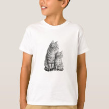 カスタマイズ可能な 猫 子猫 スケッチ ボーイズTシャツ