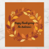 カスタマイズ可能な「秋の輝き」 ワインラベル (シングルラベル)