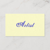 カスタマイズ可能な"芸術家"のプロフィールカード- 名刺 (裏面)