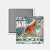 カスタマイズ可能な（鳥）ショウジョウコウカンチョウウィンターホリデー マグネット (正面/裏面)