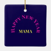 カスタマイズ可能な「2025年のように曲げる」ヨガ猫 セラミックオーナメント (裏面)