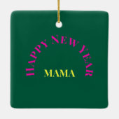 カスタマイズ可能な「2025年のように曲げる」ヨガ猫 セラミックオーナメント (裏面)