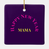 カスタマイズ可能な「2025年のように曲げる」ヨガ猫 セラミックオーナメント (裏面)