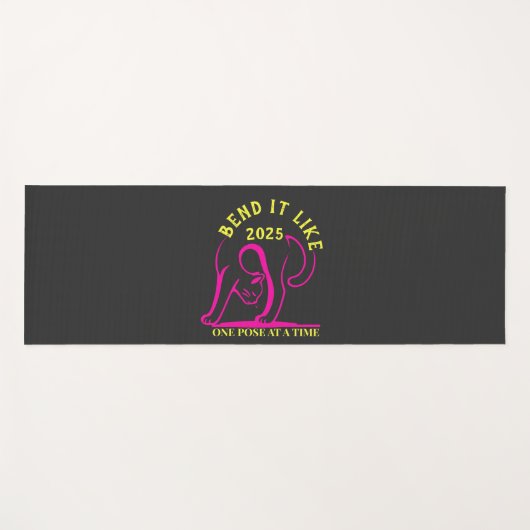 カスタマイズ可能な「2025年のように曲げる」ヨガ猫 ヨガマット (正面(横))