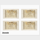 カスタマイズ可能な、50周年結婚記念日のパール 長方形シール (シート)