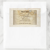 カスタマイズ可能な、50周年結婚記念日のパール 長方形シール (バッグ)