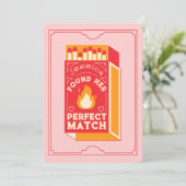 カスタマイズ可能な「Found Her Match」バチェロレッテ 招待状 (スタンド正面)