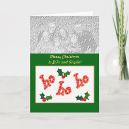 カスタマイズ可能な「Ho Ho」クリスマスフォトカード シーズンカード