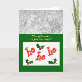 カスタマイズ可能な「Ho Ho」クリスマスフォトカード シーズンカード