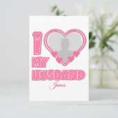 カスタマイズ可能な I Love My Husband – 写真と名前を追加 エンクロージャーカード (スタンド正面)
