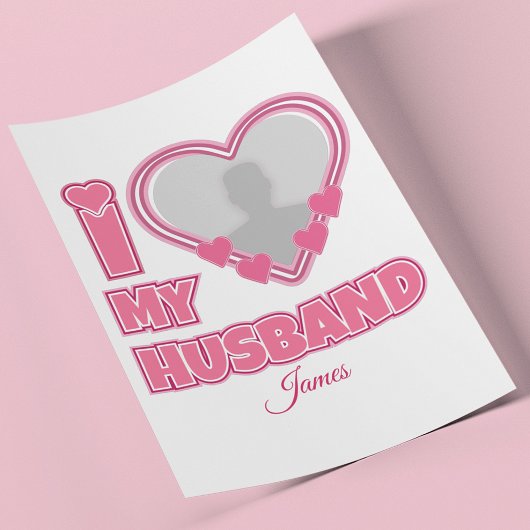 カスタマイズ可能な I Love My Husband – 写真と名前を追加 チラシ
