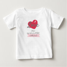 カスタマイズ可能な「I Love My Mom and Dad」ベビーTシャツ
