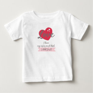 カスタマイズ可能な「I Love My Mom and Dad」ベビーTシャツ ベビーTシャツ