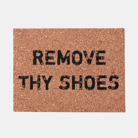 カスタマイズ可能な「Remove Thy Shoes」カッコいいおもしろい ドアマット (正面)