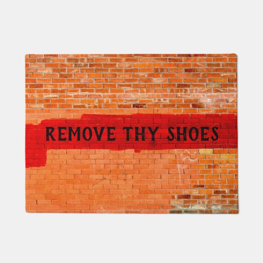 カスタマイズ可能な「Remove Thy Shoes」カッコいいおもしろい ドアマット (正面)