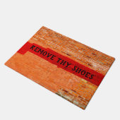 カスタマイズ可能な「Remove Thy Shoes」カッコいいおもしろい ドアマット (アングル)