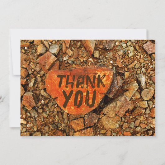カスタマイズ可能な「Thank You」ストーン サンキューカード (正面)