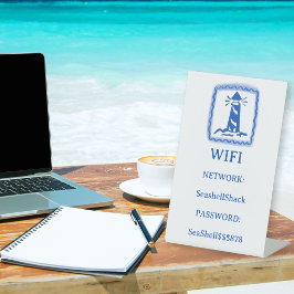 カスタマイズ可能な WIFI ログイン ライトハウス ビーチ バケーション レンタル 台座サイン