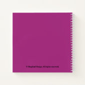 カスタマイズ可能なAngela名の可愛いピンクのチューリップの花柄 ノートブック (裏面)