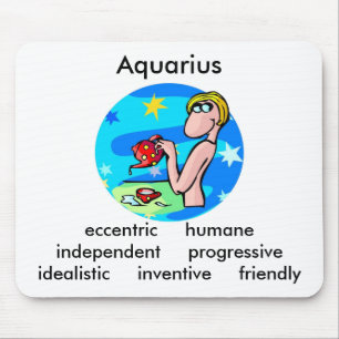 カスタマイズ可能なAquariusの特徴かわいい漫画〔占星術の〕十二宮図 マウスパッド