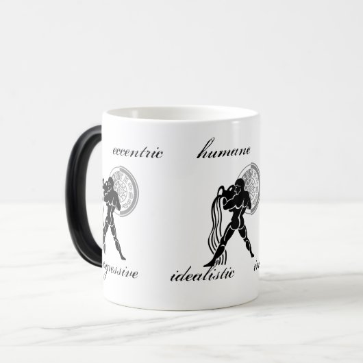 カスタマイズ可能なAquarius形質ギリシャ語 – スタイル〔占星術の〕十二宮図 モーフィングマグカップ (正面左)