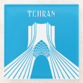 カスタマイズ可能なAzadiタワーモダンマグネット ガラスコースター (正面)