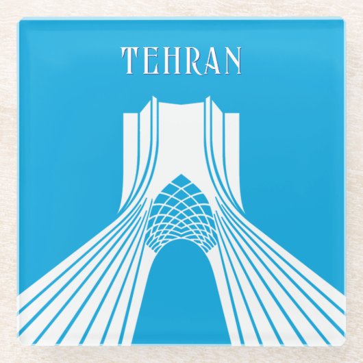 カスタマイズ可能なAzadiタワーモダンマグネット ガラスコースター (正面)