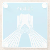 カスタマイズ可能なAzadiタワーモダンマグネット ガラスコースター (裏面)