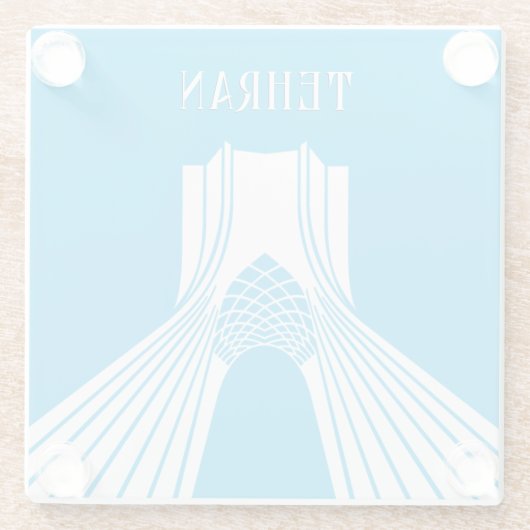 カスタマイズ可能なAzadiタワーモダンマグネット ガラスコースター (裏面)