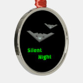 カスタマイズ可能なB2ステルスボマー飛んでいるバー静かナイト メタルオーナメント (右)